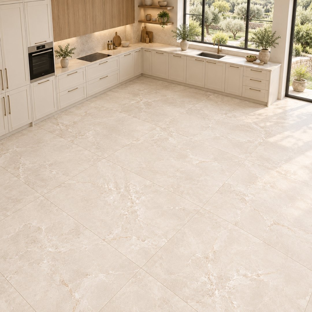 RSC - LUCA CREMA, marble-look wall tile for bathroom (view 2)